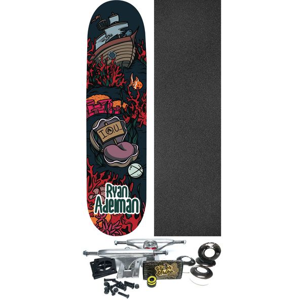 All I Need Skateboards Ryan Adelman Sea Coral Oyster Skateboard Deck - 8.3" x 32" - Complete Skateboard Bundle